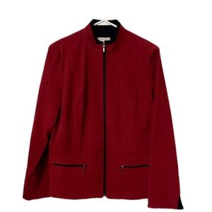 JM Collection Women's Garnet Red Jacket size 10 petite